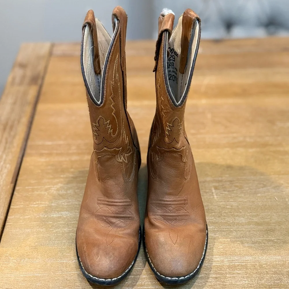 Old‎ West Youth Western Boot #1129 Corona Calf Leather Tan Size 2